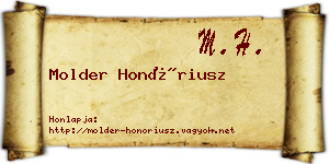 Molder Honóriusz névjegykártya